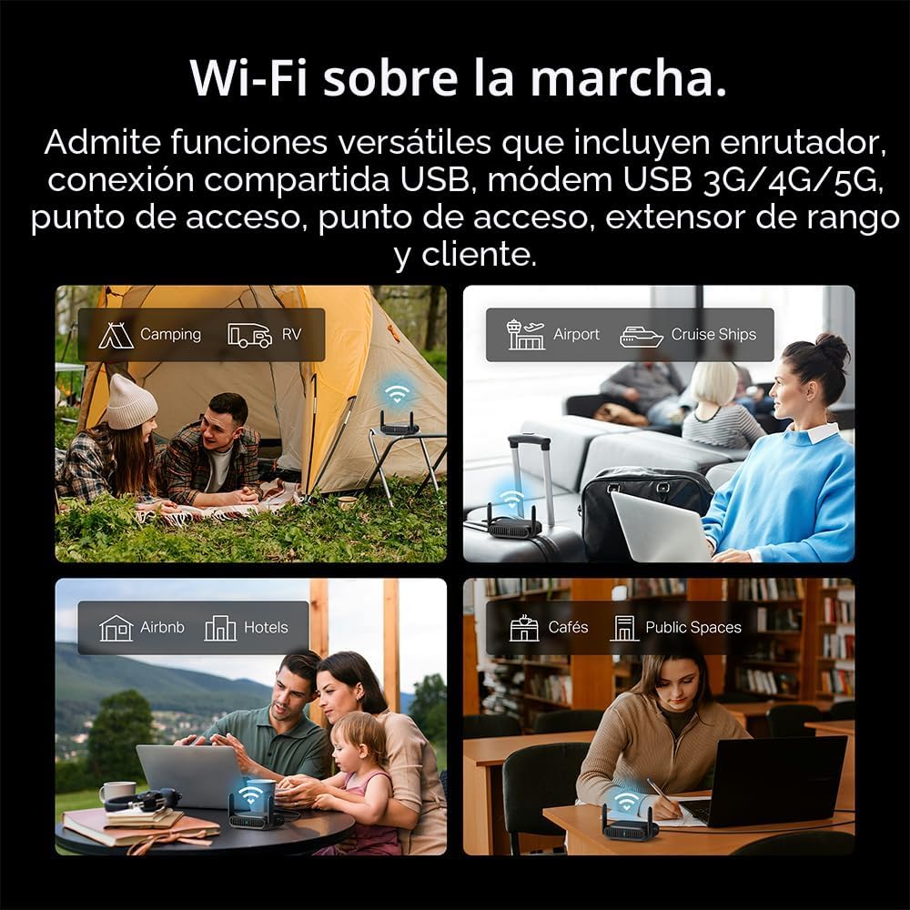 TP-Link BE3600 Wi-Fi 7 Router de viaje portátil TL-WR3602BE | Doble...