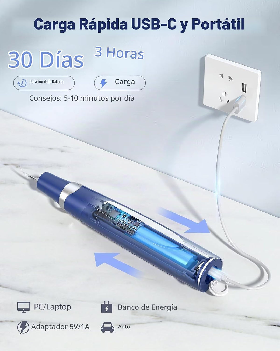 Removedor de placa para dientes, removedor de sarro para dientes co...