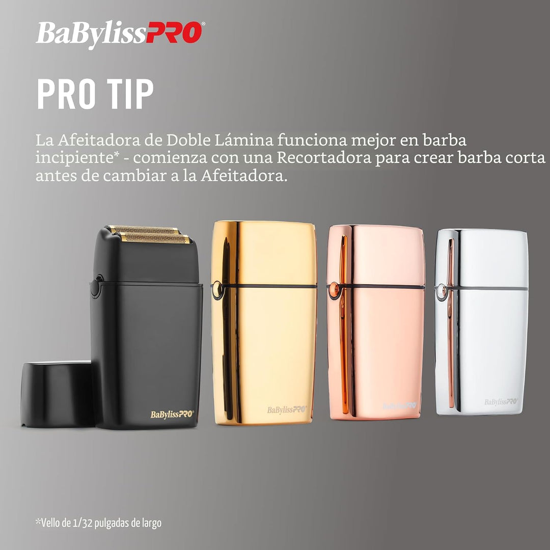 BaBylissPRO UVFOIL Afeitadoras de metal de doble lámina con desinfe...