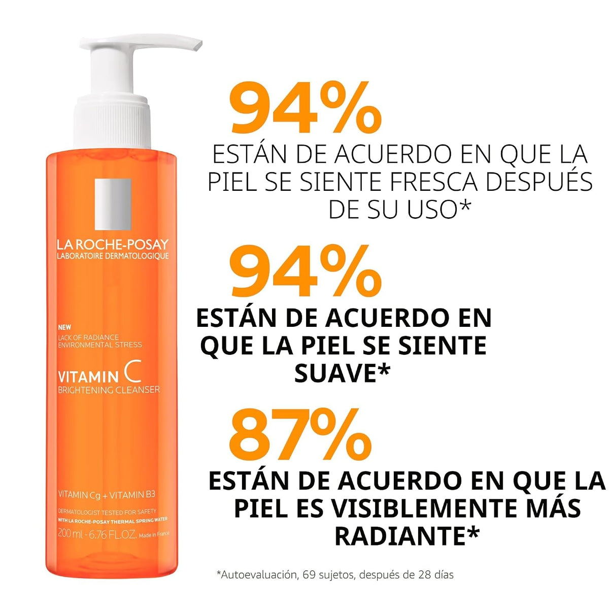 La Roche-Posay Jabón facial iluminador con vitamina C, limpiador fa...