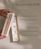 SURI Pro Sonic Cepillo de dientes eléctrico | Batería de más de 4 semanas | Estuche de viaje de limpieza UV | Sensor de presión | Cuerpo de aluminio | Temporizador de 2 minutos | Cabeza a base de