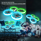 Q9s Drones para niños, dron RC con retención de altitud y modo sin cabeza, cuadricóptero con luz azul y verde, hélice de protección completa, 2 baterías y control remoto, regalos para niños y niñas
