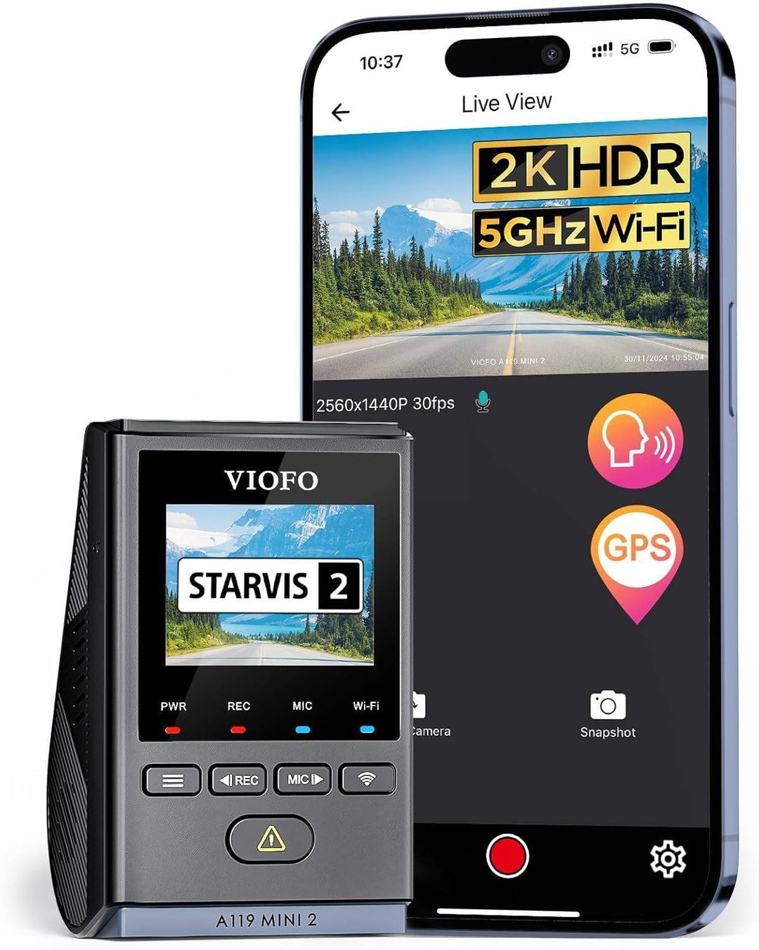 VIOFO Dash Cam A119 Mini 2 sensor STARVIS 2 2K 60 fps/HDR