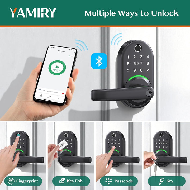 Cerradura inteligente de manija de puerta con teclado: Yamiry Pomos...