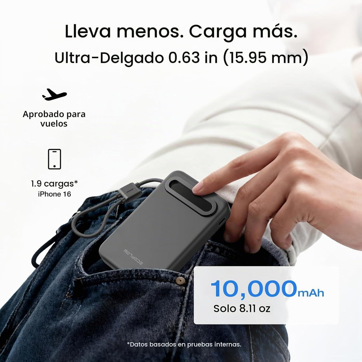 EF ECOFLOW Rapid Mag Power Bank, Qi2.2 25W MagSafe, cargador portát...