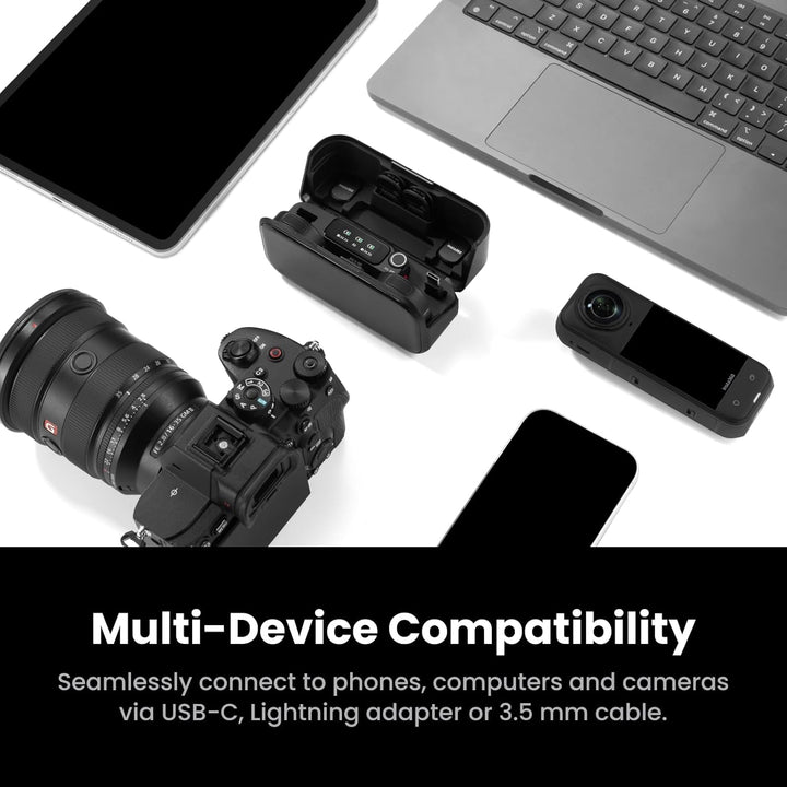Insta360 Mic Pro (1 TX + 1 RX), mini micrófono Lavalier inalámbrico...