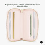 kate spade new york Devin Zip - Tarjetero magnético, color rosa tiza