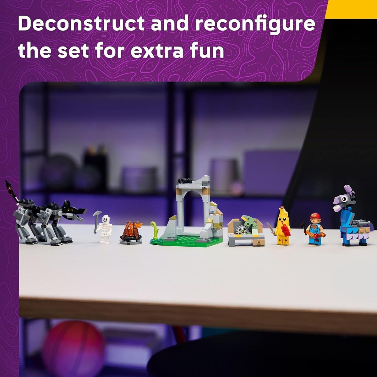 LEGO Fortnite Campamento de Peely y Sparkplug para niños -