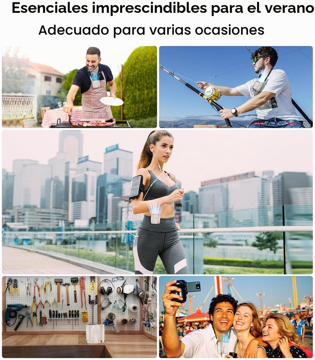 Ventilador de cintura portátil AI, 6 velocidades 16000RPM de flujo...