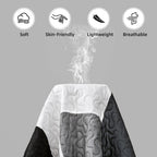 Juego de edredón de 3 piezas, color negro y gris, tamaño Full/Queen, juego de ropa de cama reversible geométrico negro y blanco, colcha ligera de microfibra con 2 fundas de almohada, fundas de