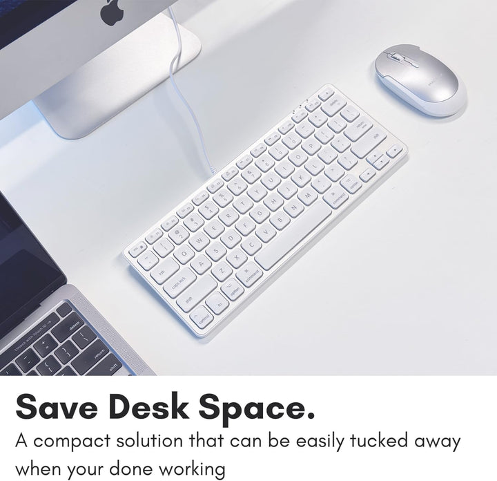 Macally Teclado pequeño para Mac con concentrador USB (3 puertos) -...