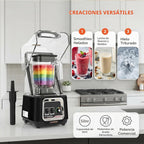 Licuadora comercial, licuadoras de encimera de 2200 W con escudo extraíble, licuadora silenciosa para batidos y trituración de hielo, licuadoras profesionales de 52 onzas, 38000 RPM para cocina, K80 (negro)