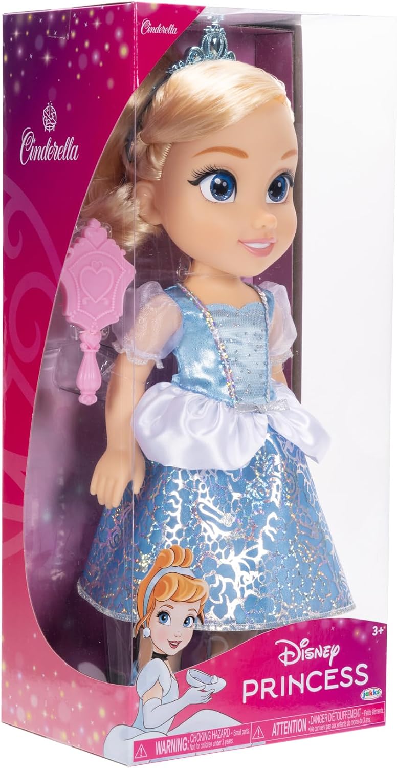 Disney Princess My Friend - Muñeca Cenicienta de 14 pulgadas de alto, incluye atuendo extraíble, tiara, zapatos y cepillo