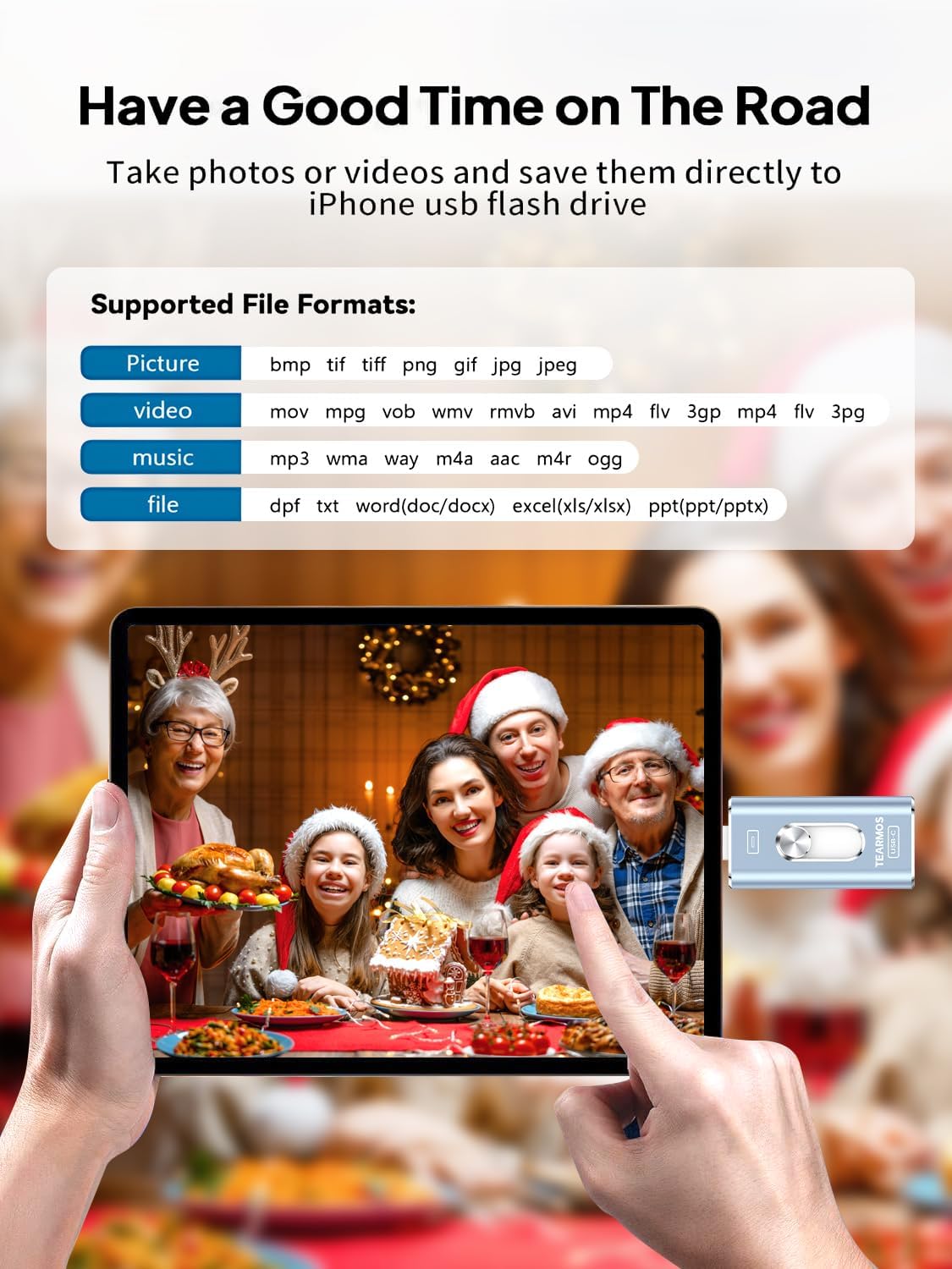 TEARMOS Memoria Stick de 512 GB para iPhone Flash Drive, almacenami...