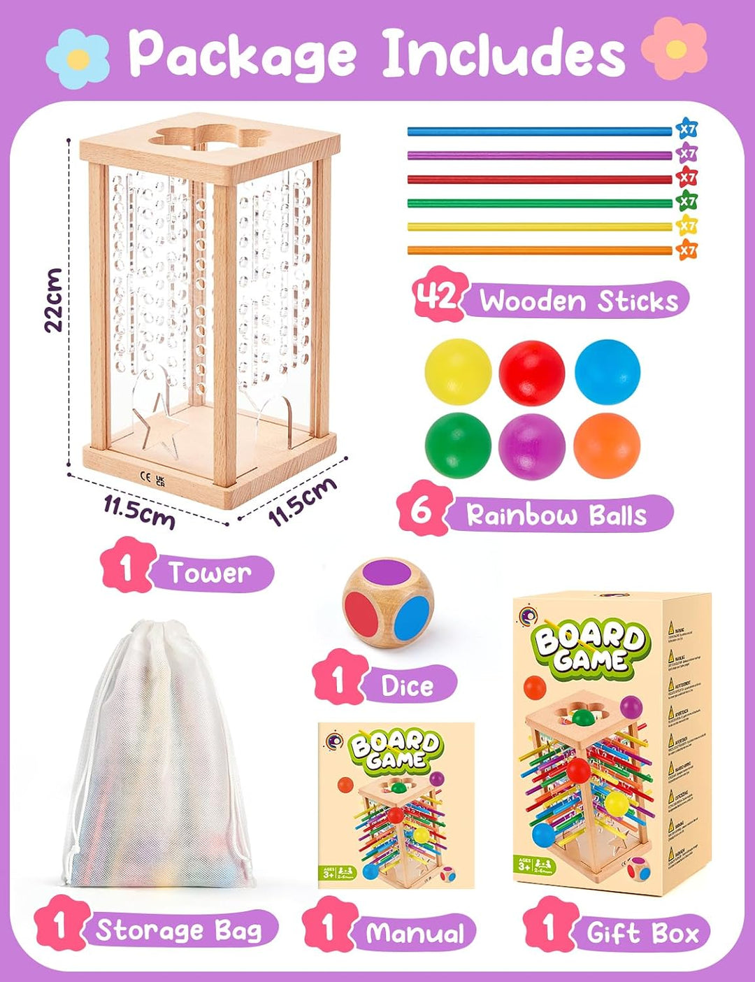 Montessori - Juego de mesa de madera para niños de 4 a 6 años, educ...