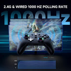 ECHTPower PC Gaming Controller–Wireless para PC con Hall-Effect Joysticks, 1000Hz Polling Rate, No Drift, Turbo & Vibration, compatible con Windows/interruptor/iOS/Android/Steam –Place & Charge Dock