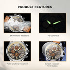 Relojes Casual para Hombre de Lujo con Esfera Grande y Correa de Cuero de Fashion