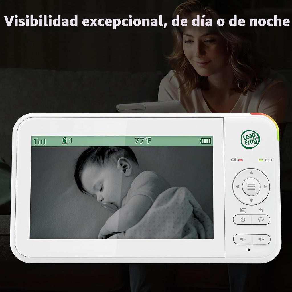 LeapFrog Cámara de monitor de bebé sin WiFi y audio LeapView Twoo, pantalla