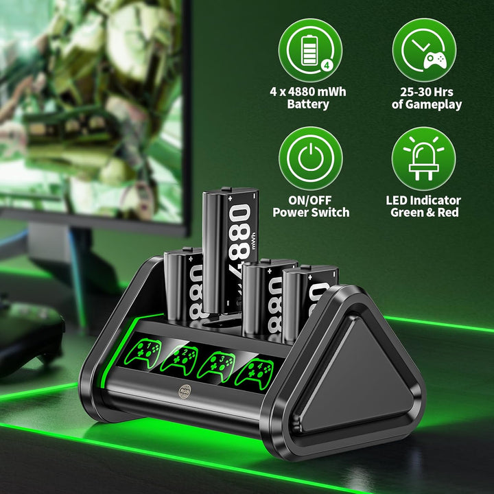 OIVO Batería recargable para Xbox One\/Series X\/S, 4 x 4880mWh, es...