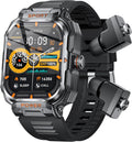 Reloj inteligente militar con auriculares para hombres y mujeres, pantalla táctica de 2 pulgadas, modos deportivos, rastreador de fitness, frecuencia cardíaca, responder/hacer llamadas, monitor de sueño, combo de auriculares integrado de reloj