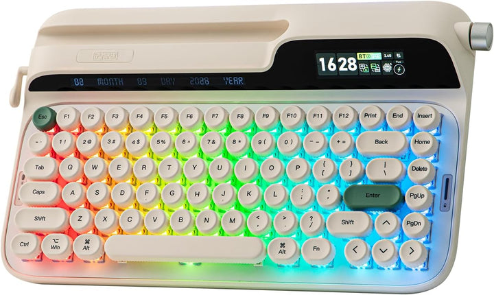 EPOMAKER Glyph - Teclado mecánico inalámbrico retro, pantalla y per...