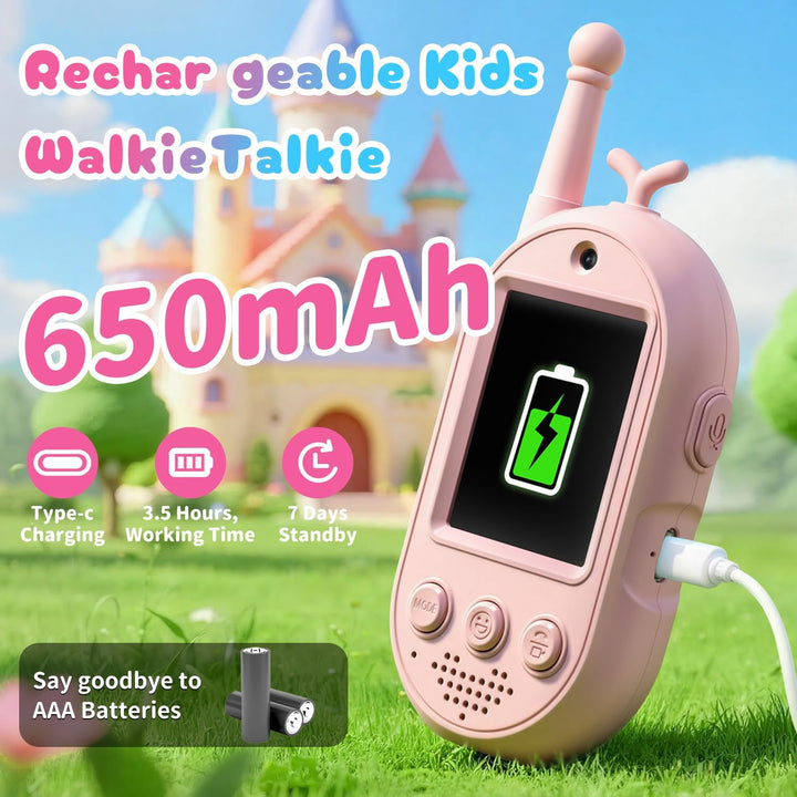 Walkie Talkies de video mejorados para niños, paquete de 2 unidades...