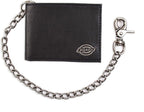 Dickies Billetera de piel con cadena plegable RFID para hombre, color negro