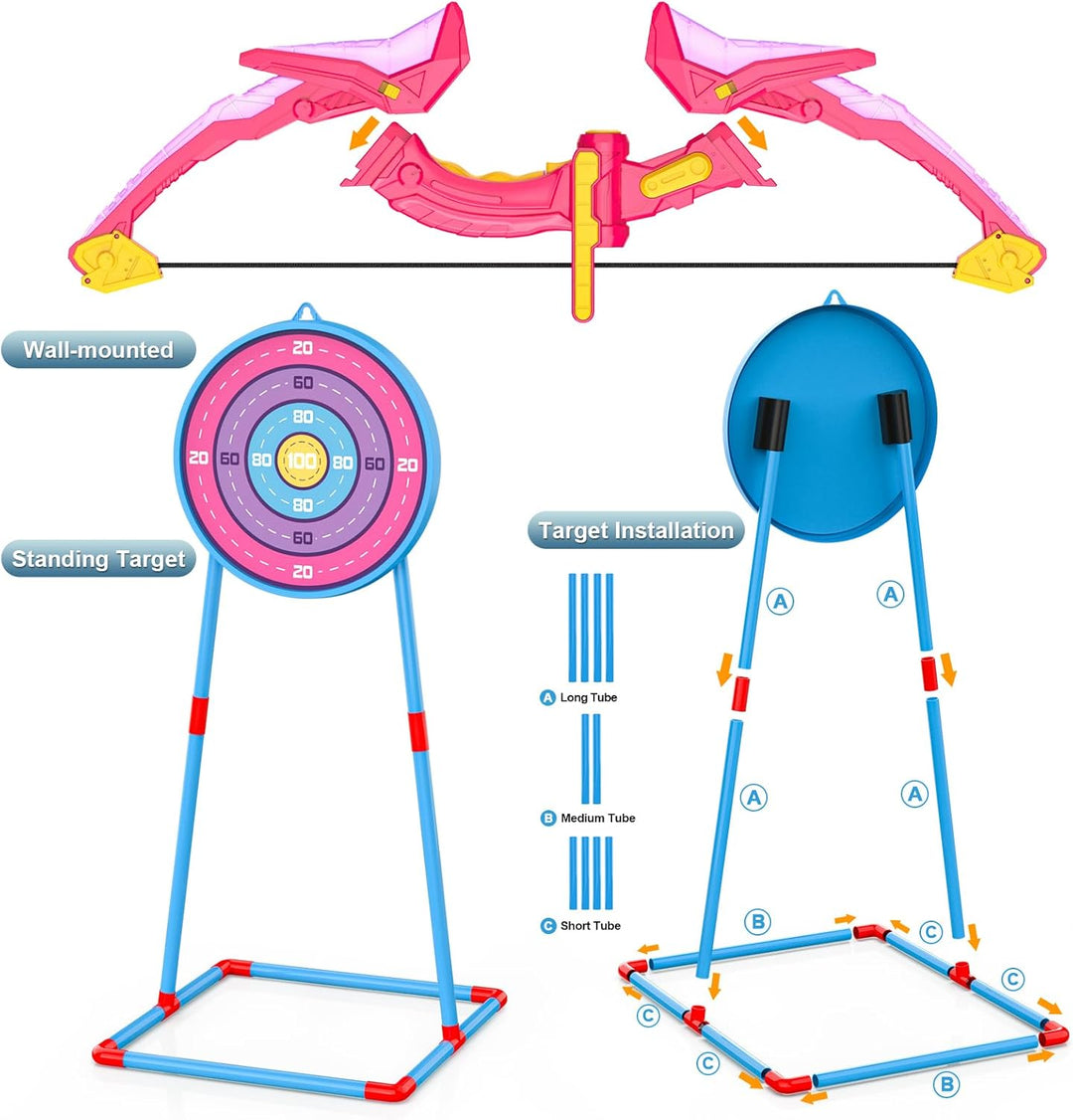 Paquete de 2 juegos de arco y flecha para niños, juego de juguetes...