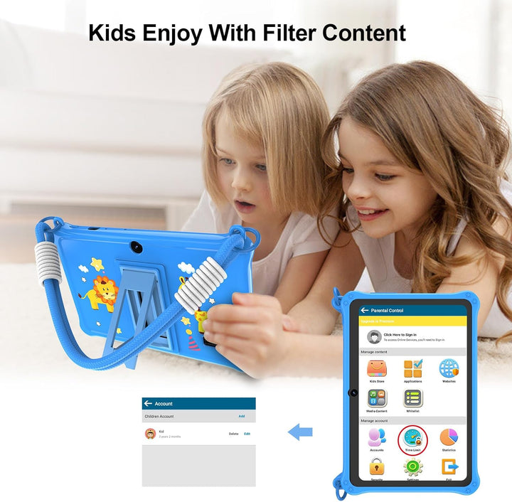 PRITOM Tablet infantil de 7 pulgadas con cordón, tableta Android 13...