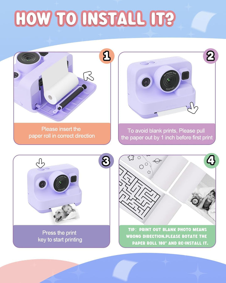 Cámara de impresión instantánea para niños, cámara instantánea para...