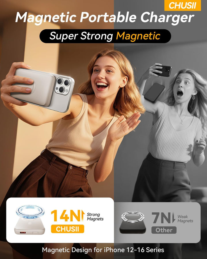 Cargador portátil Magsafe, banco de energía magnético inalámbrico d...