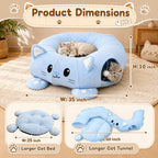 Cama túnel para gatos con 21 juguetes interactivos