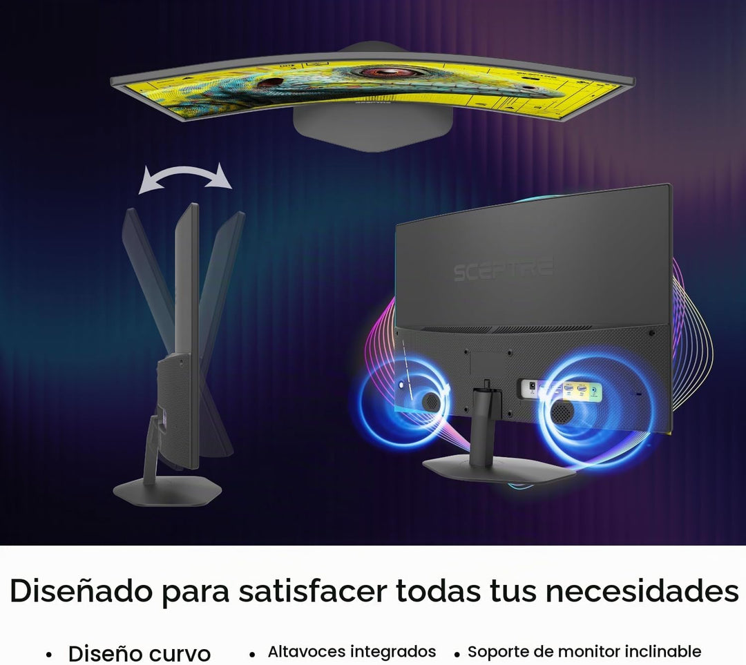 Sceptre - Monitor curvo para juegos Prime de 24 pulgadas 1080p 1500...