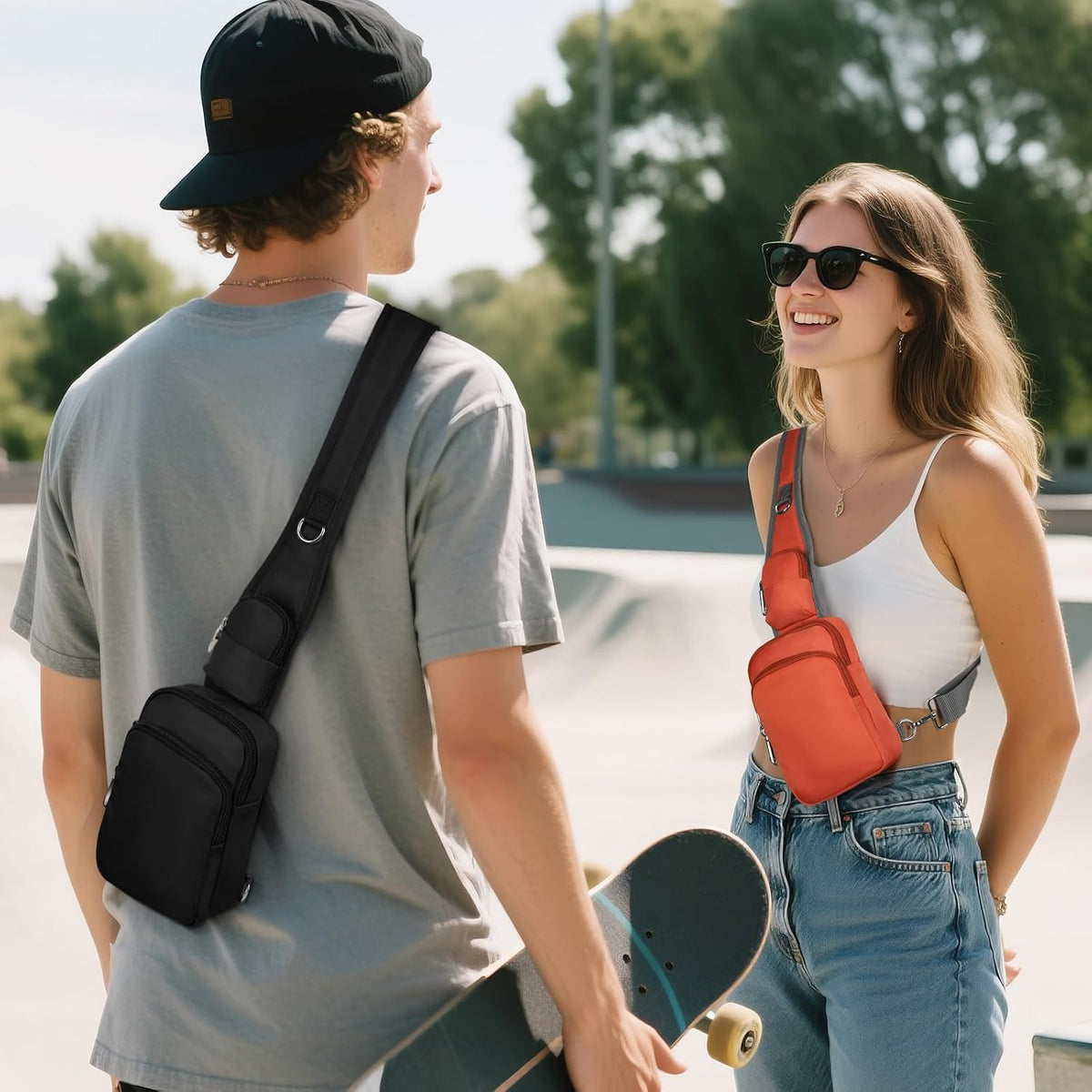 BROADREAM Bolso bandolera con cierre antirrobo, bloqueo RFID y resistente al agua para viajes, trabajo y deportes