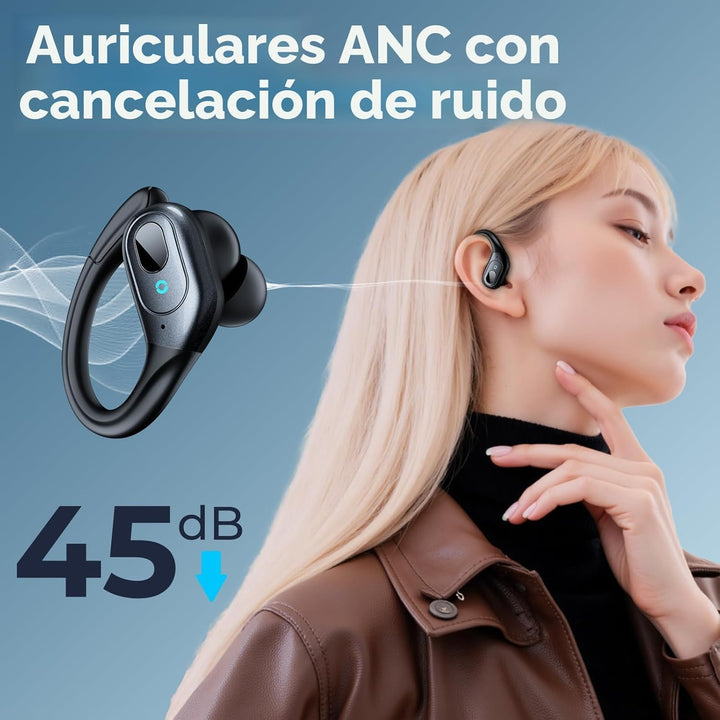 occiam Auriculares con cancelación activa de ruido, auriculares ina...