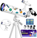 Telescope Hawkko de 80 mm de apertura y 500 mm para niños 8-12 y adultos principiantes