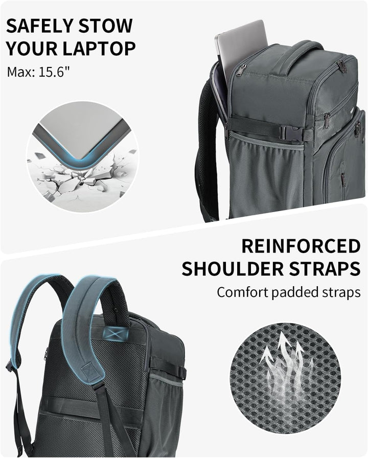 ECOHUB Mochila de Viaje Mochila de Equipaje de Mano, Gris-2, Mochil...