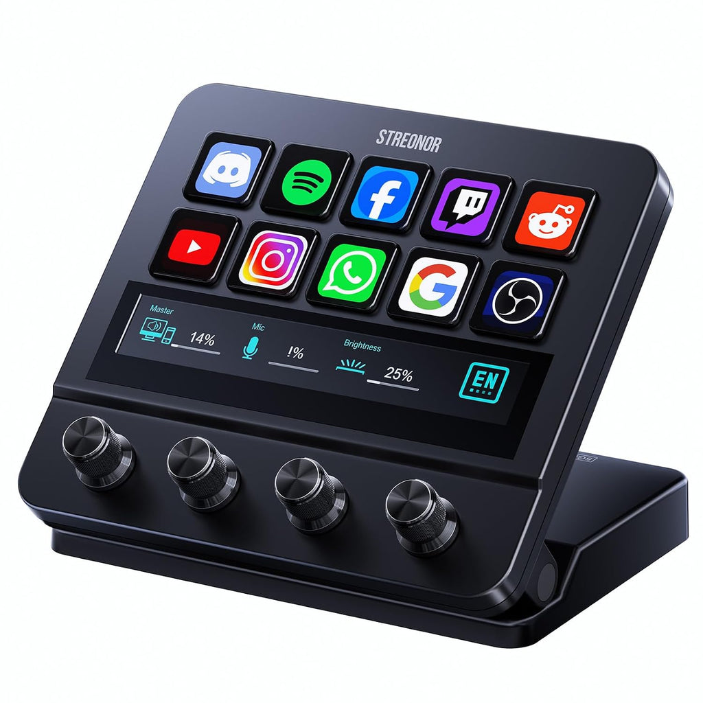 Streonor S10 Controlador de Transmisión, Panel de Control LCD, Mezclador de Audio y Tarjeta de Sonido