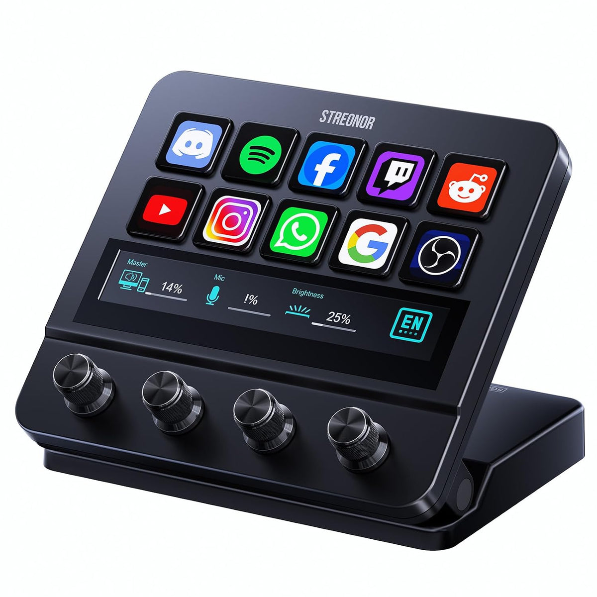 Streonor S10 Controlador de Transmisión, Panel de Control LCD, Mezclador de Audio y Tarjeta de Sonido