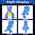 Peluche de dinosaurio azul con luces LED, para cumpleaños, Navidad