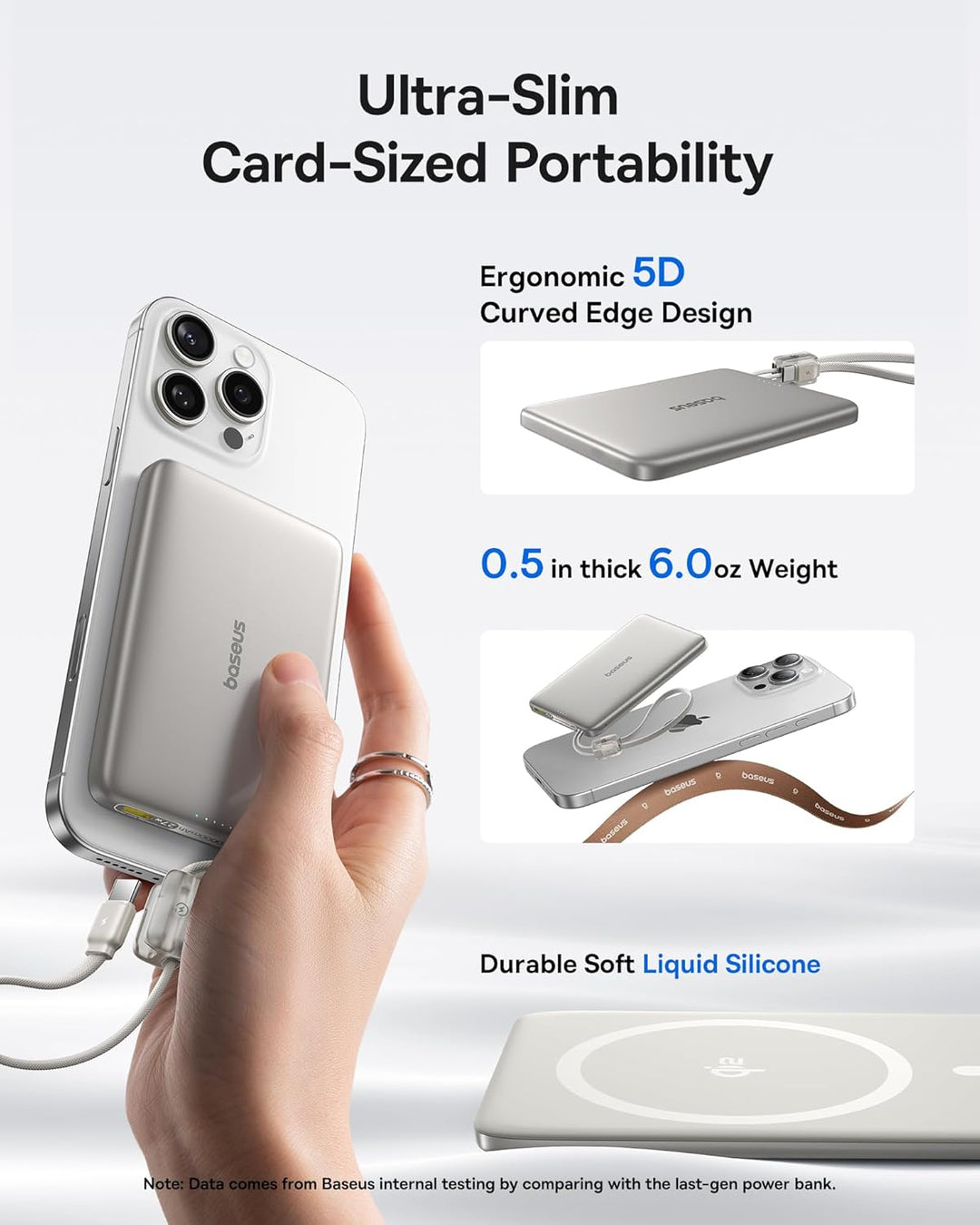 Baseus Picogo Qi2 - Cargador portátil Magsafe de 15 W, cargador por...