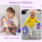 OUOZZZ - Accesorios para muñecas de bebé con muñeca suave, moisés, Conjunto A-púrpura