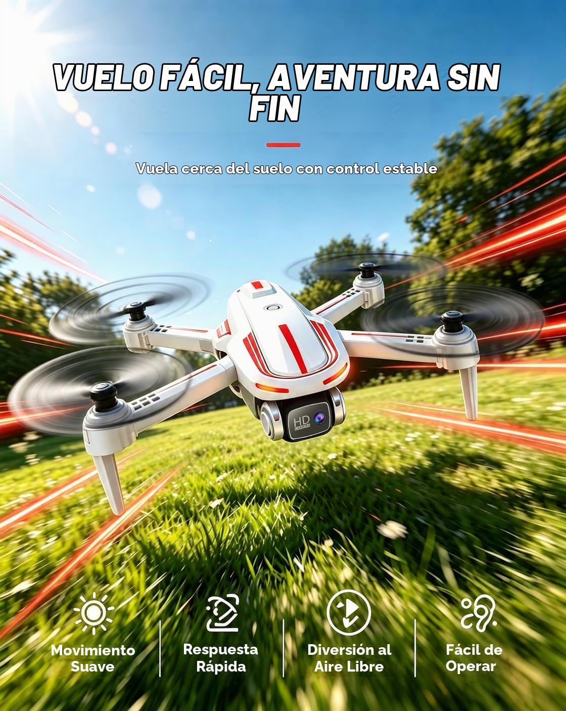 Pallton Drone con cámara para adultos y principiantes, cuadricóptero RC