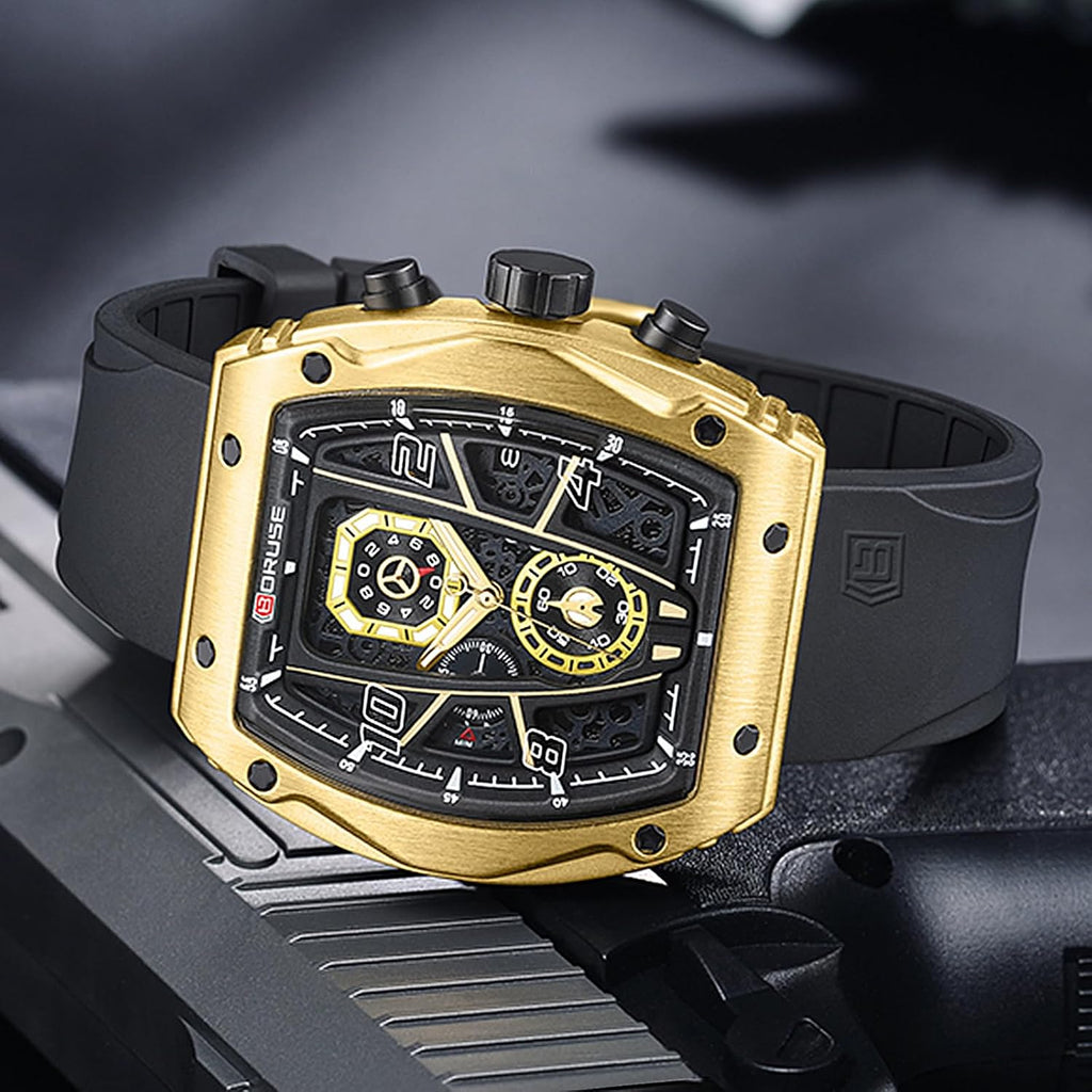 Relojes de hombre Reloj de cuarzo analógico cuadrado de lujo para