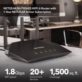 NETGEAR Router WiFi 6 de 4 flujos (R6700AXS) - con seguridad de Int...