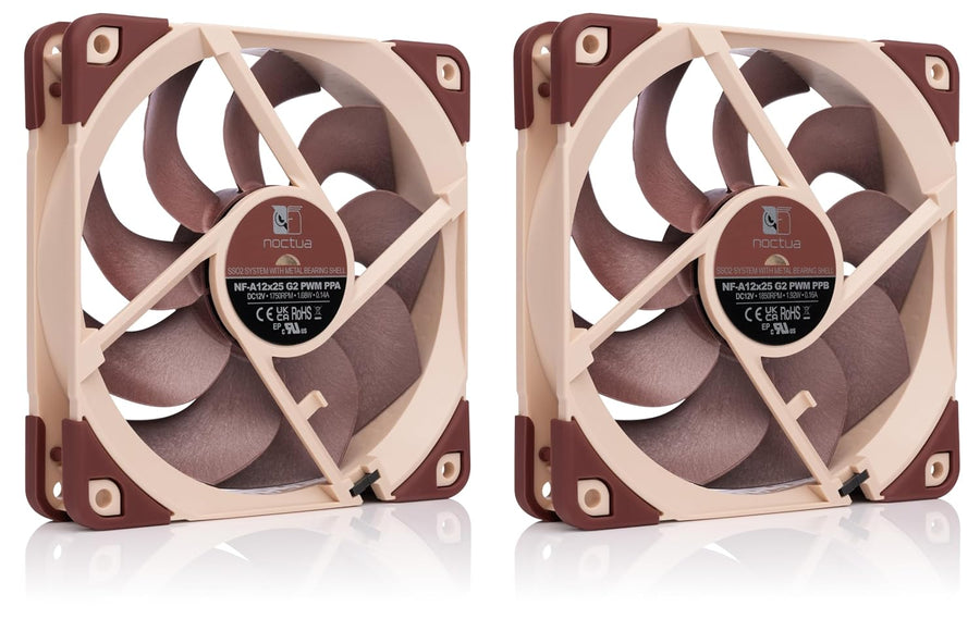 Noctua NF-A12x25 G2 PWM Sx2-PP, Juego de Ventiladores Dual para Apl...