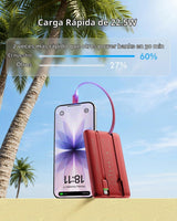 VEGER Cargador portátil de carga rápida 10000mAh 22,5W con cables i...