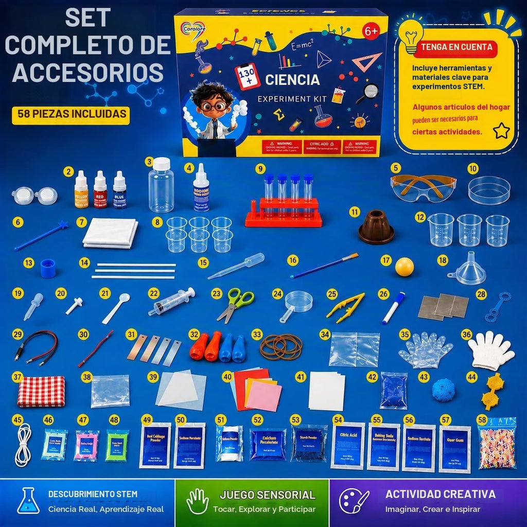 Science Experiment Kit para Kids 6-12, STEM Chemistry Set con Volcano
