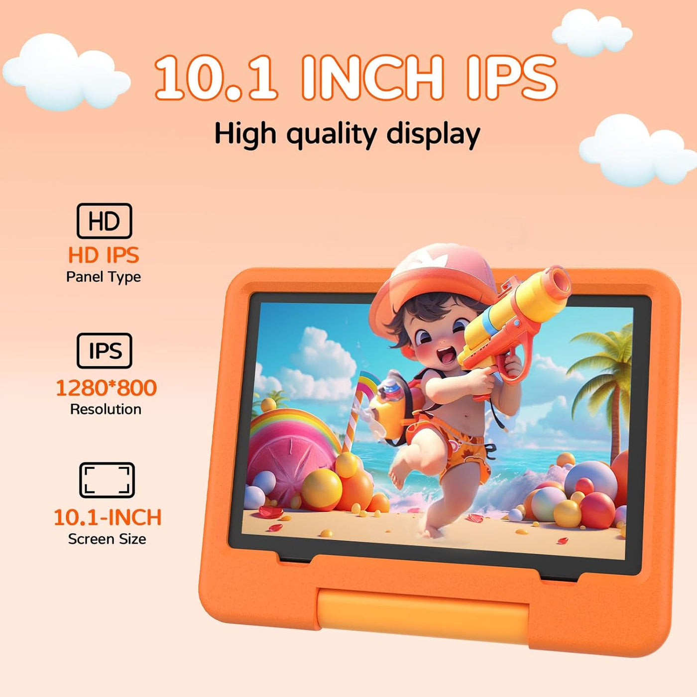 IWEGGO Tablet Android 15 para niños con estuche EVA, tablet de 10 p...