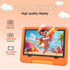 IWEGGO Tablet Android 15 para niños con estuche EVA, tablet de 10 pulgadas para niños, Naranja